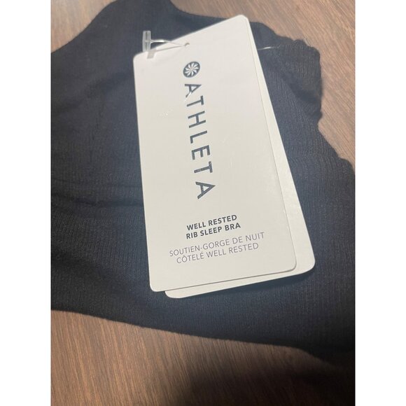 Athleta Well Rested Rib Sleep Bra Black Adj Straps Sz M Lightweight Sustainable - Picture 3 of 8